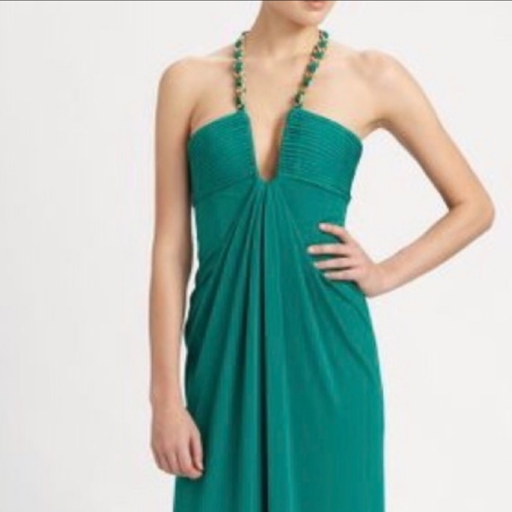 Green formal long dress